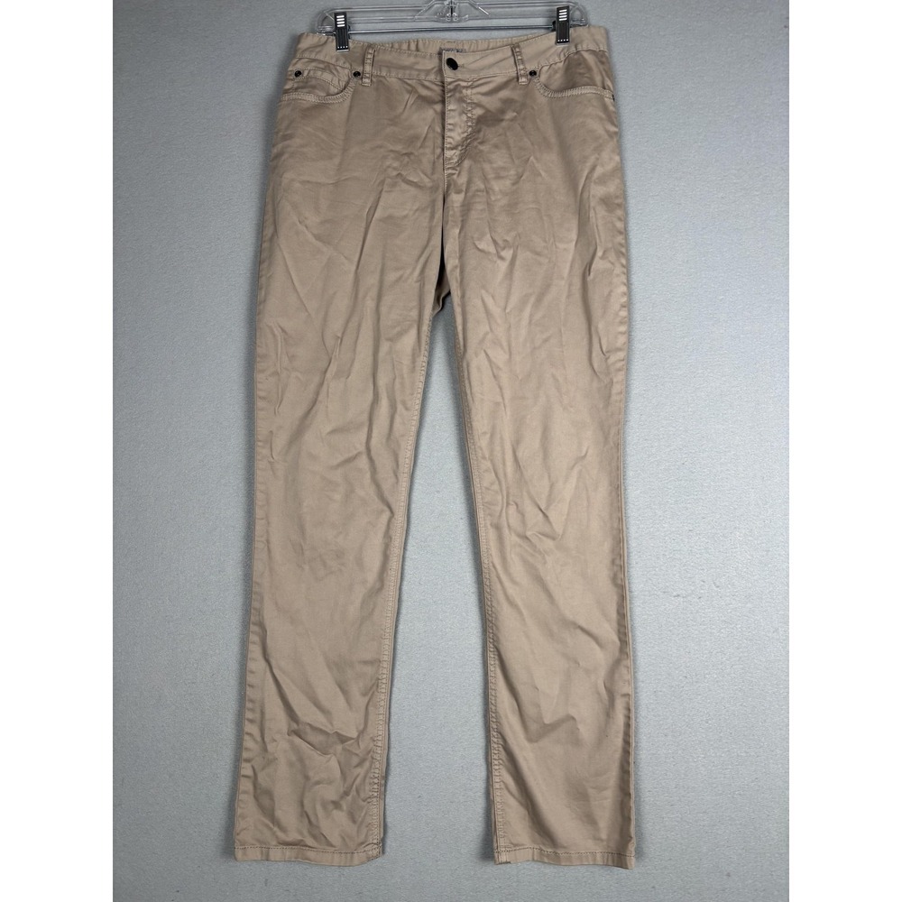 J Jill Pants Womens 10 Beige Slim Leg Stretch Twill Khaki Five Pocket Casual
